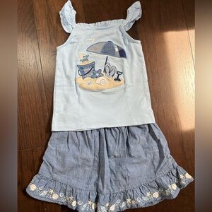 Gymboree Light Blue Girls Top and Skort 2pc